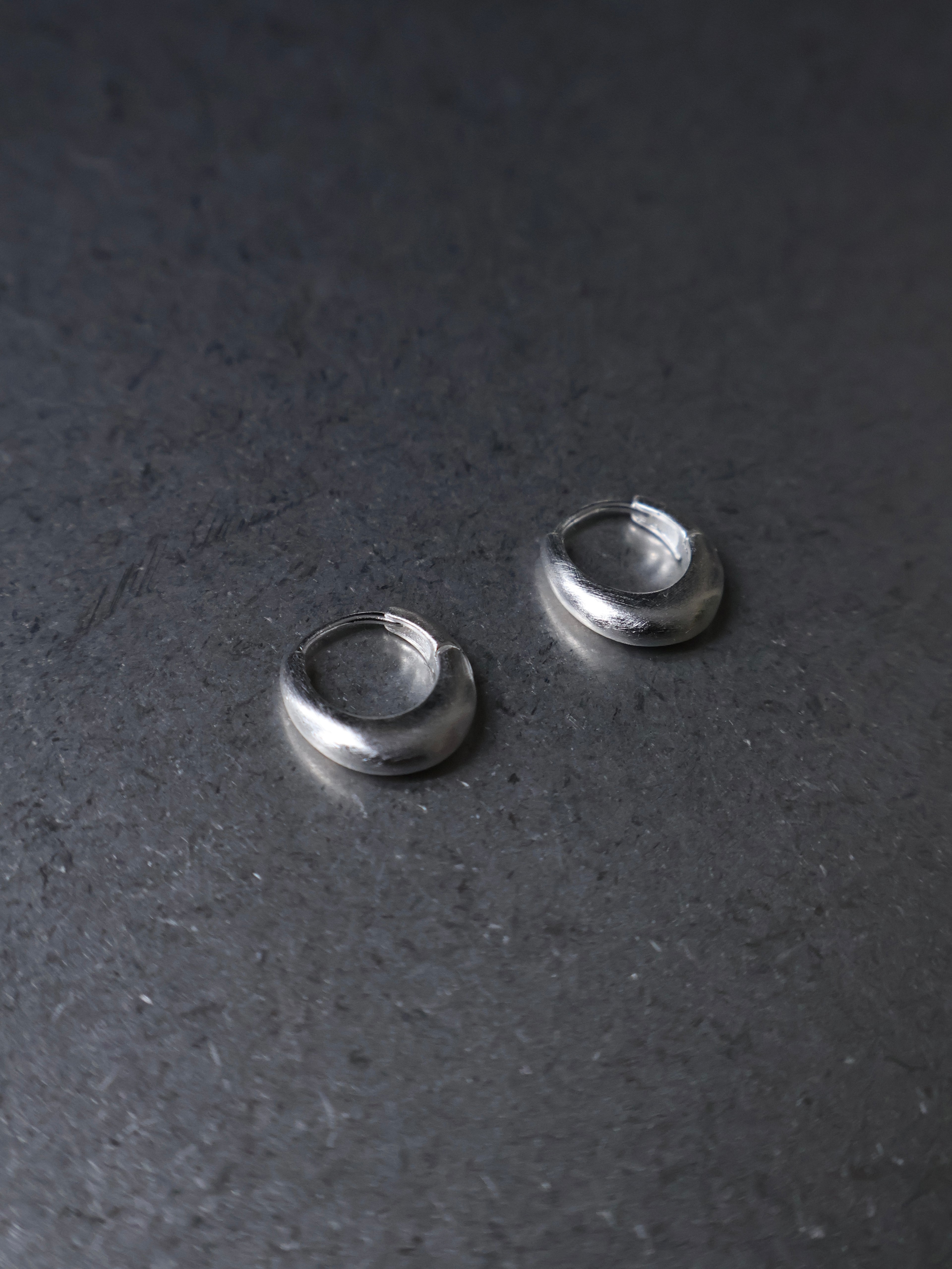Brushed Plain Hoop Earrings
