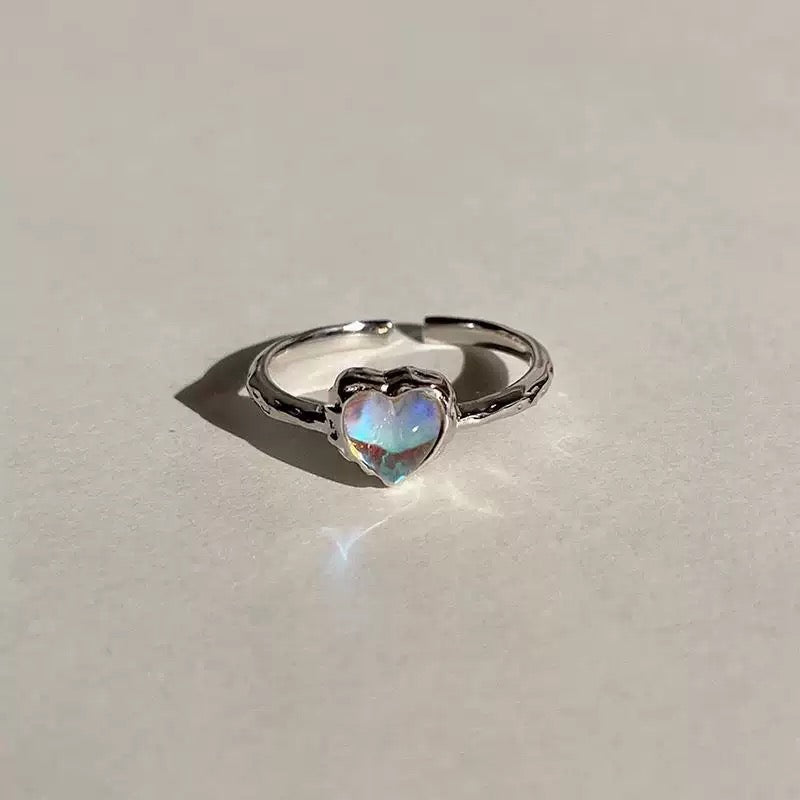 Moonstone Heart Ring